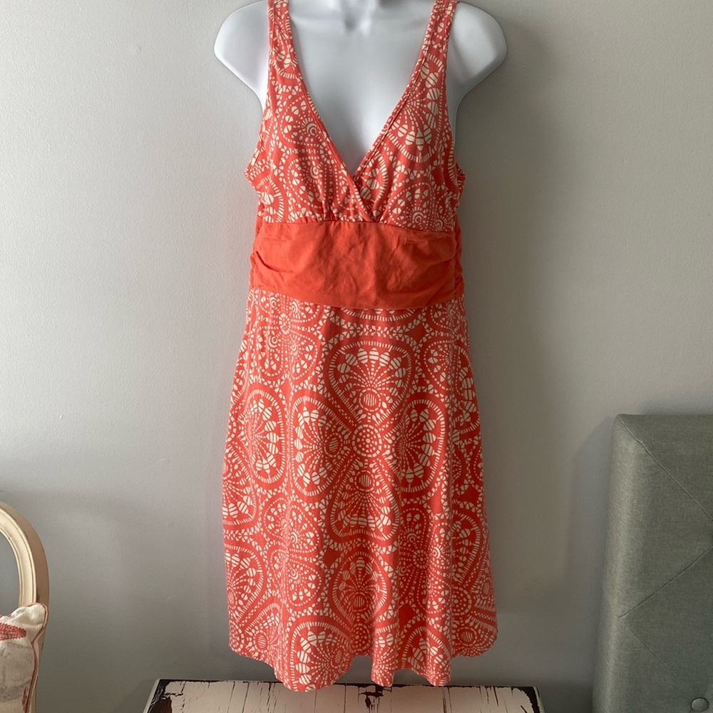 Patagonia Margot Organic Cotton Orange Floral Sun Tank Dress M
